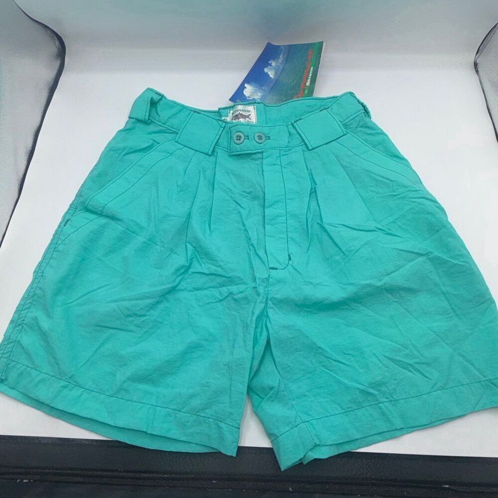 TARPONWEAR BY SIMMS Vintage Turquoise Fishing Paradise Shorts-26 NWT!